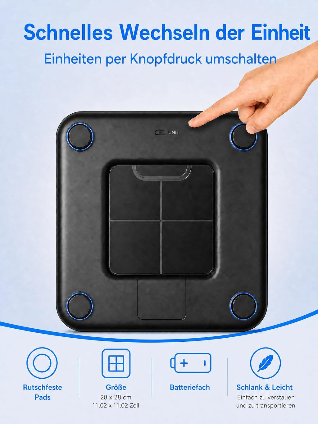Bluetooth-fähige intelligente Körperanalysewaage, digitale Personenwaage mit 25 Gesundheitswerten, App-Synchronisation für Gewichtsreduktion und Tracking
