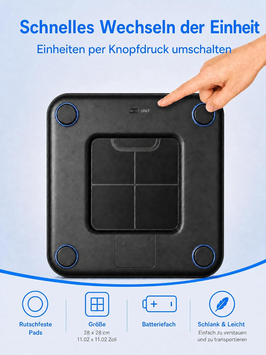 Bluetooth-fähige intelligente Körperanalysewaage, digitale Personenwaage mit 25 Gesundheitswerten, App-Synchronisation für Gewichtsreduktion und Tracking
